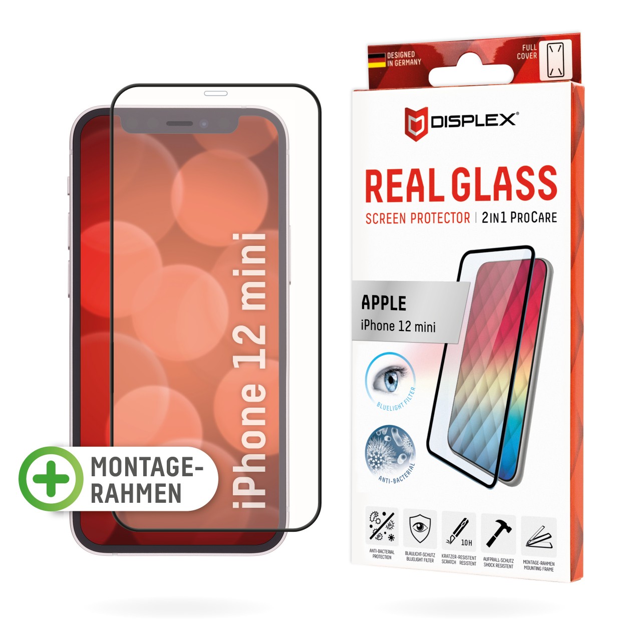 iPhone 12 mini 2in1 Schutzglas (antibakteriell/ Bluelight)
