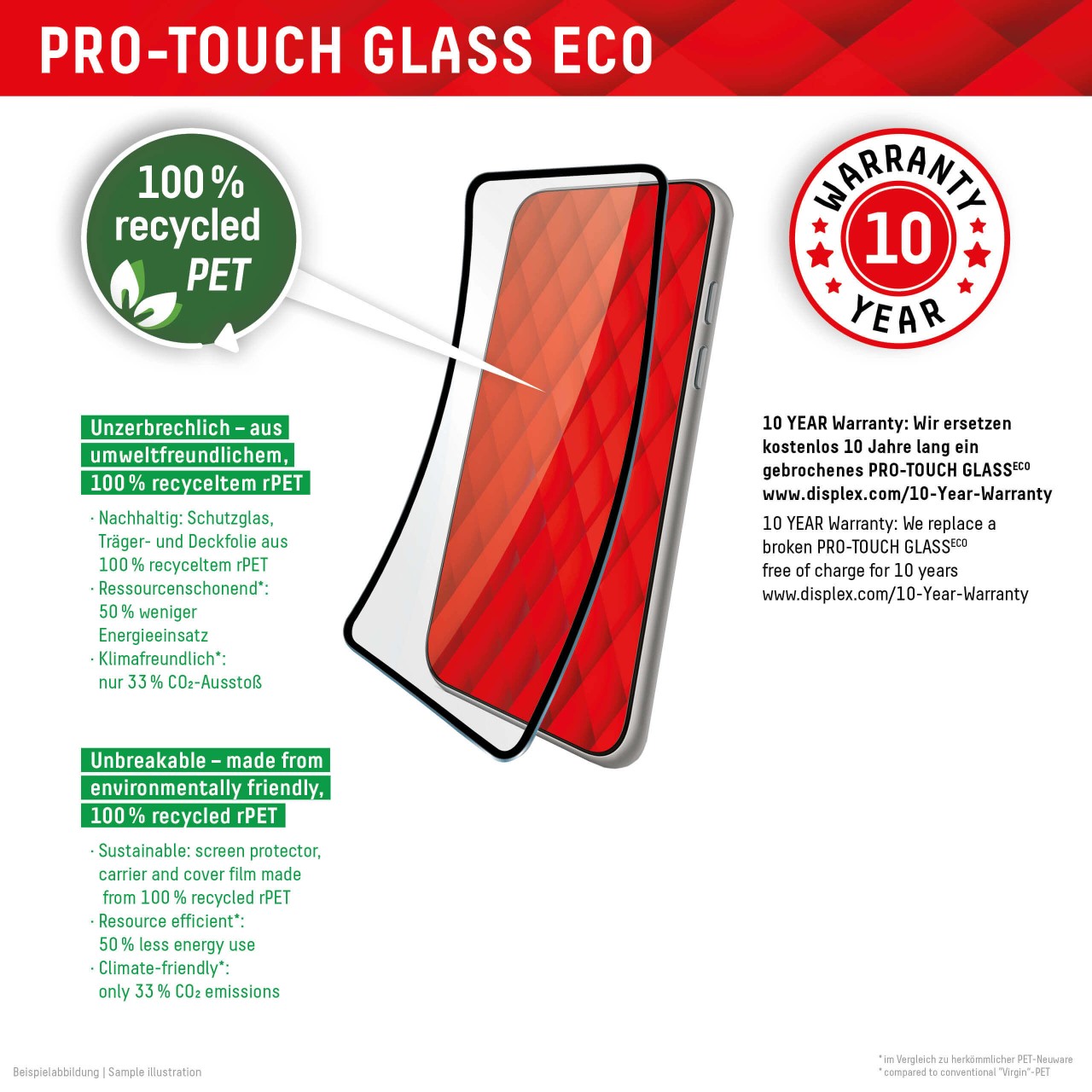 Samsung Galaxy S22+/23+ PRO-TOUCH GLASS ECO Full Cover Schutzglas