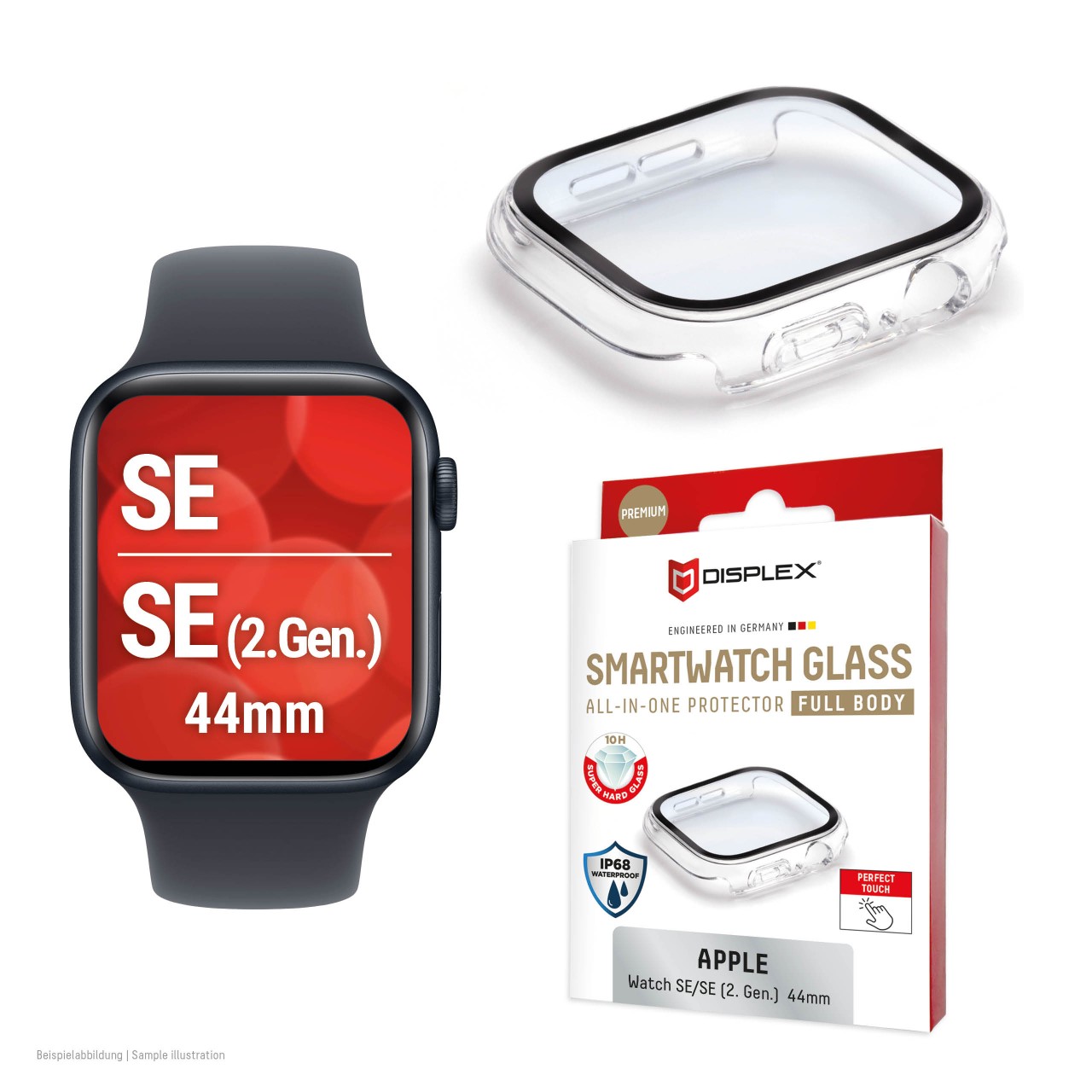 Apple Watch SE/SE2 (44mm) Premium Full Body tempered glass, transparent