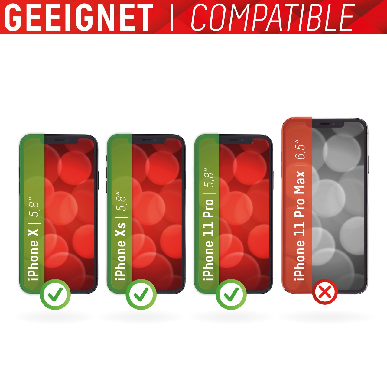iPhone X/XS/11 Pro 2in1 Schutzglas (antibakteriell/ Bluelight)