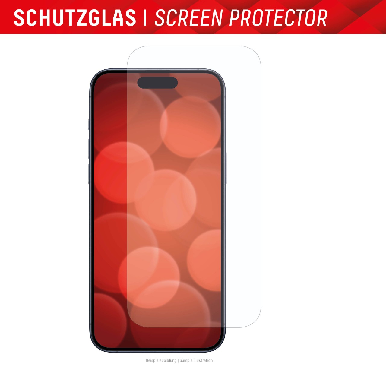 iPhone 15 Pro 2D Schutzglas + Case