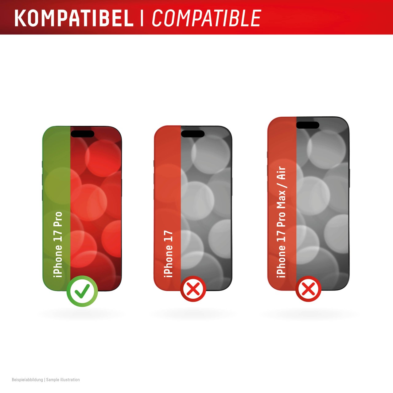 iPhone 17 Pro Premium Anti-Reflex Panzerglas (super-entspiegelt) mit Mount Master
