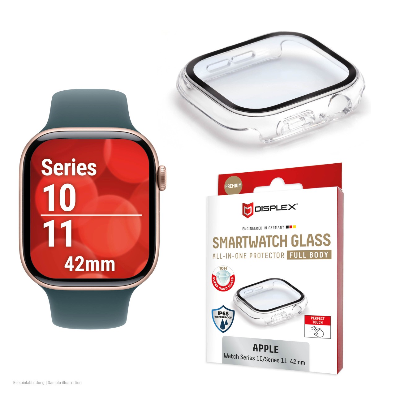 Apple Watch 11/10 (42mm) Premium Full Body tempered glass, transparent