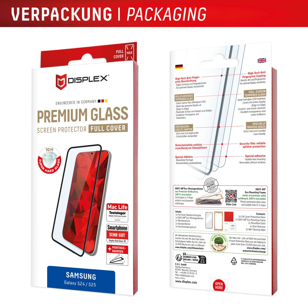 Samsung Galaxy S24 und S25 Premium Panzerglas