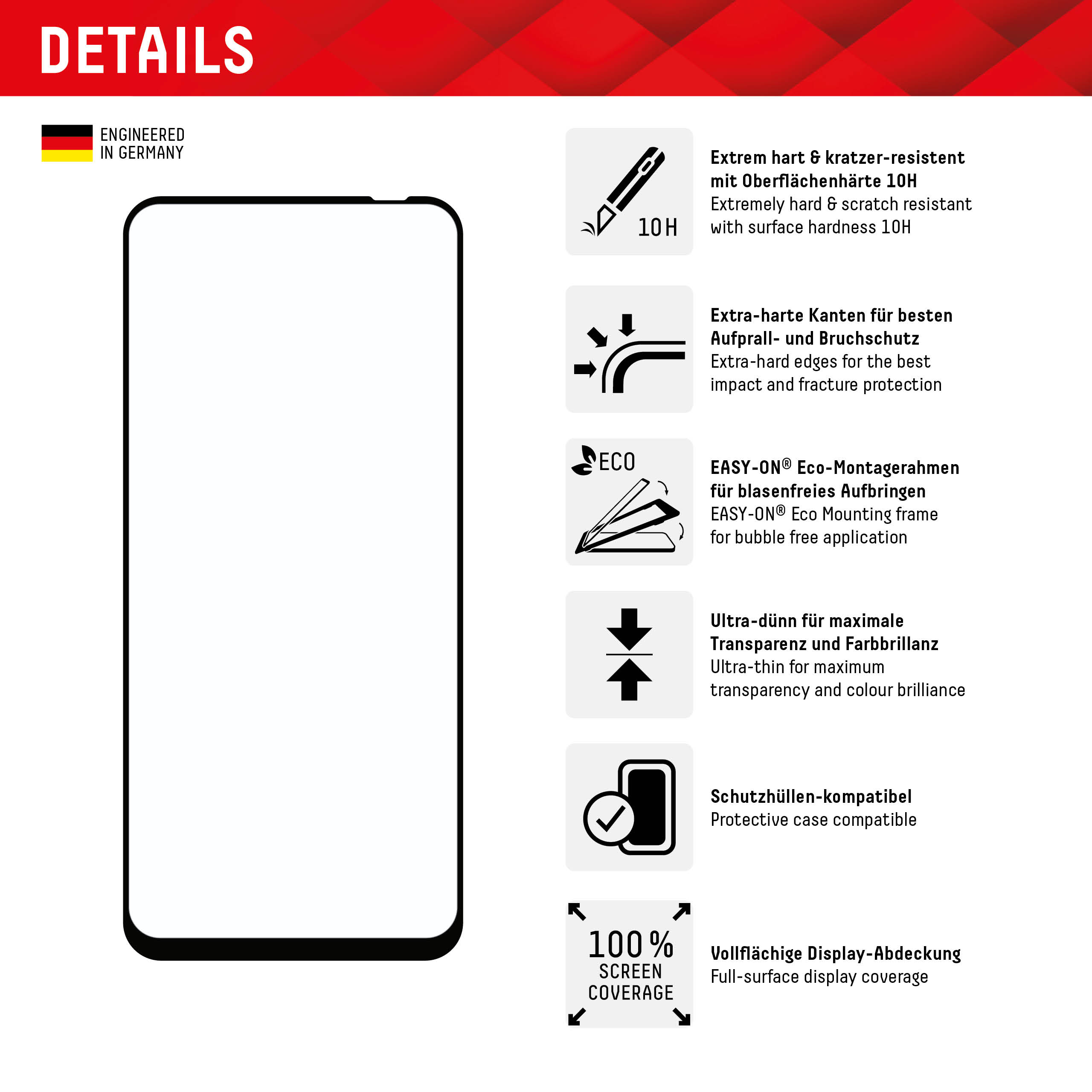 Real Glass for Samsung Galaxy A30/A30s/A50/A50s (6,4"), Full Cover