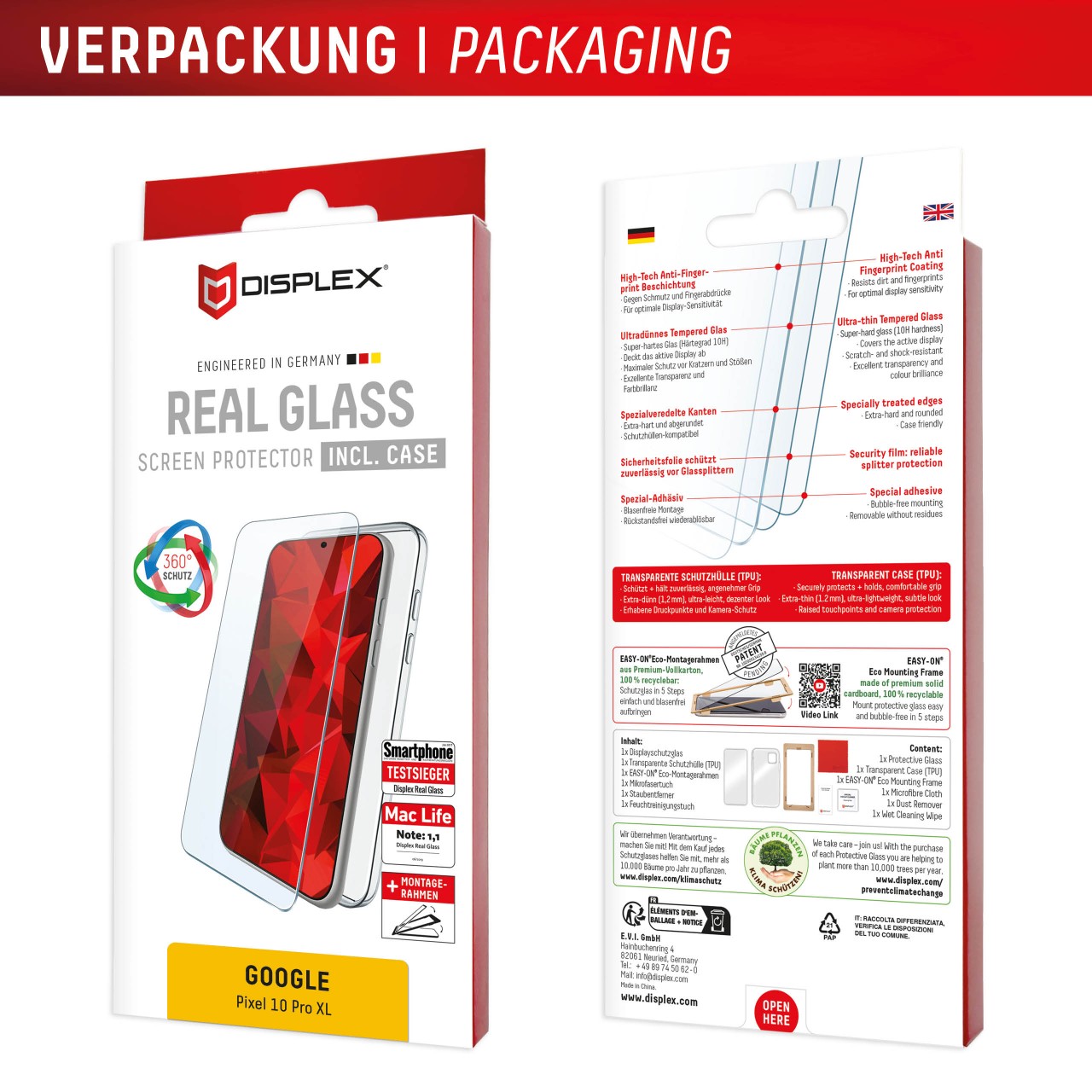 DISPLEX Panzerglas + Handyhülle Google Pixel 10 Pro XL