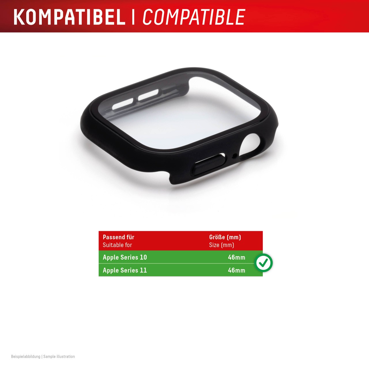 Apple Watch 11/10 (46mm) Premium Full Body tempered glass, black frosted