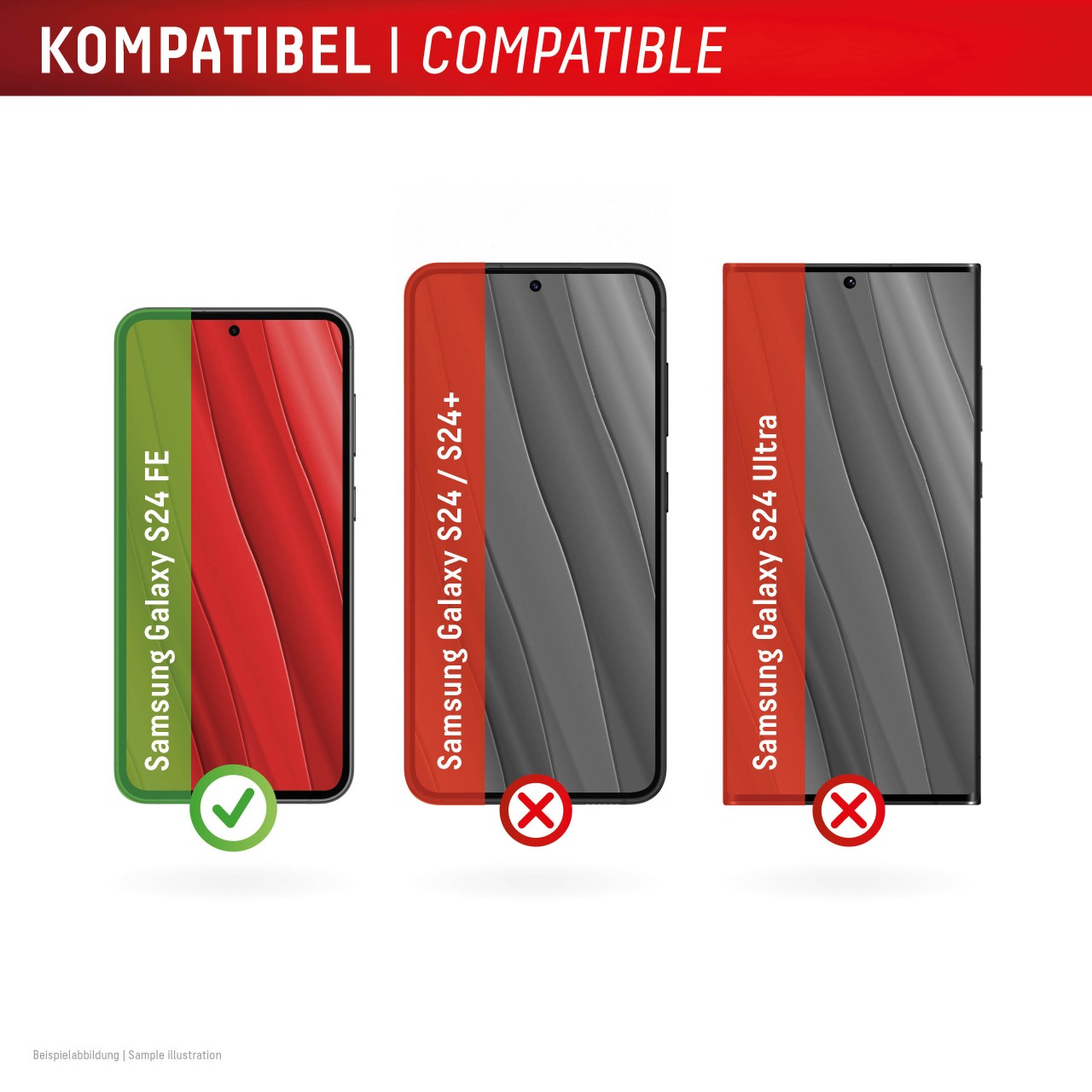 Samsung Galaxy S24 FE 2D Schutzglas + Schutzhülle