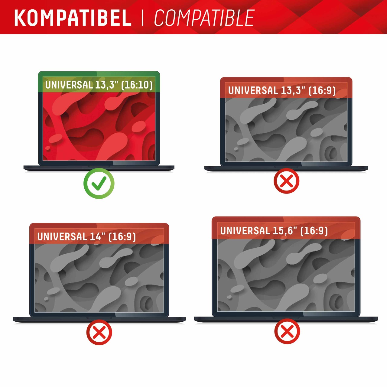 Blickschutzfilter für Laptop/ Notebook 13,3'' (16:10)