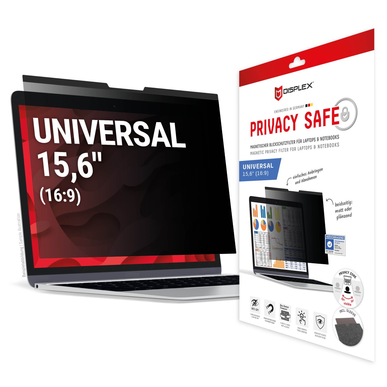 Universal Laptop/ Notebook 15,6'' (16:9) Privacy Safe magnetic