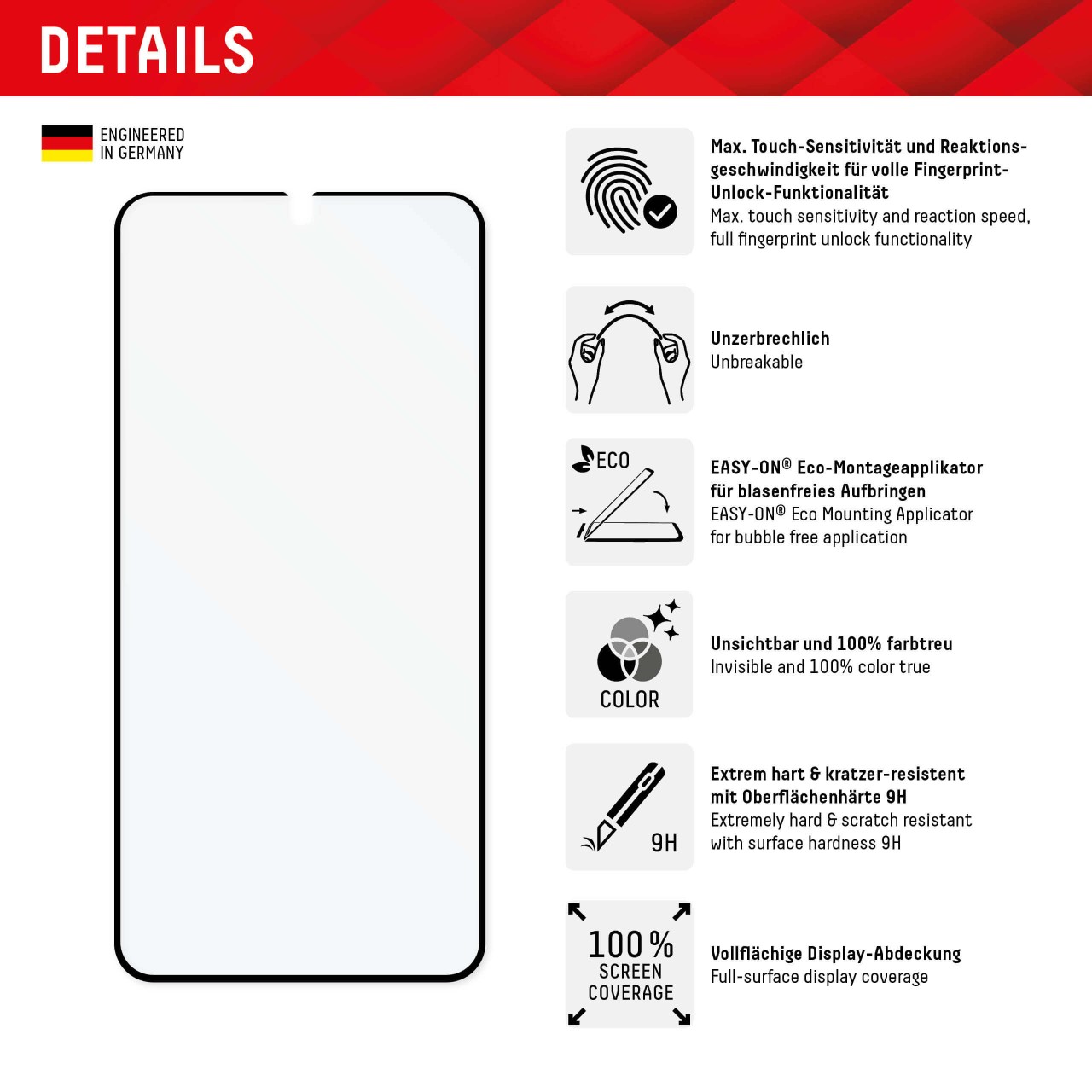 Samsung Galaxy S22+/23+ PRO-TOUCH GLASS ECO Full Cover Schutzglas