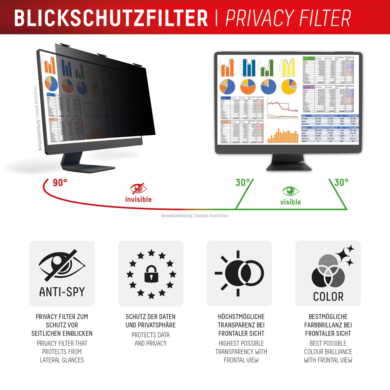 Desktop Blickschutzfilter für Universal 21,5" (16:9)