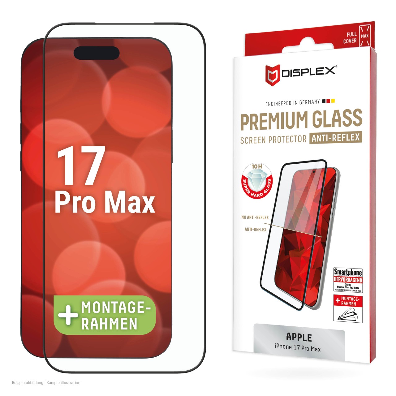 iPhone 17 Pro Max Premium Anti-Reflex Panzerglas (super-entspiegelt)