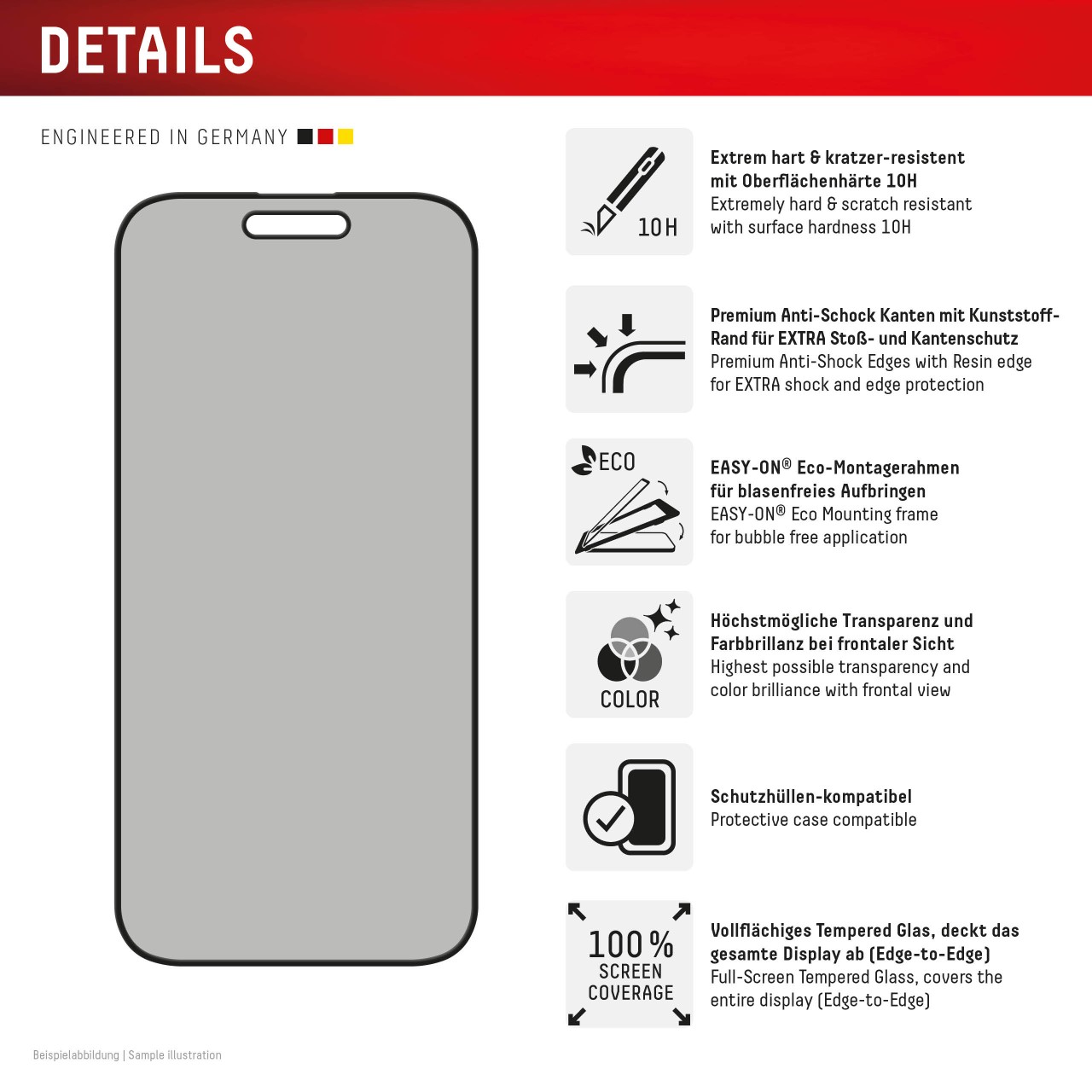 iPhone 16 Plus Privacy Panzerglas