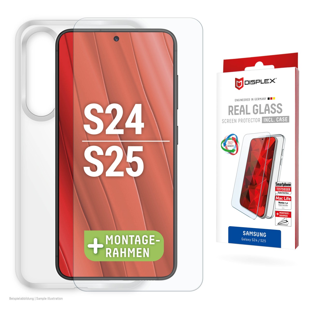 Samsung Galaxy S24/S25 Panzerglas + Schutzhülle