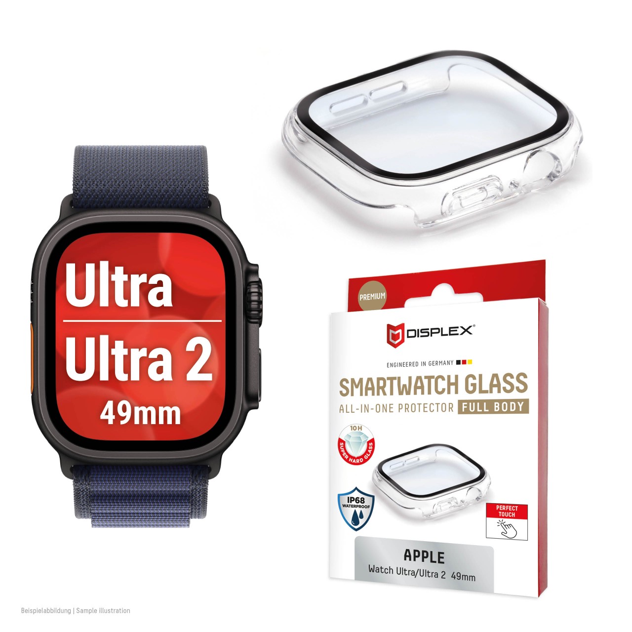 Apple Watch Ultra/Ultra 2 (49mm) Premium Full Body tempered glass, transparent