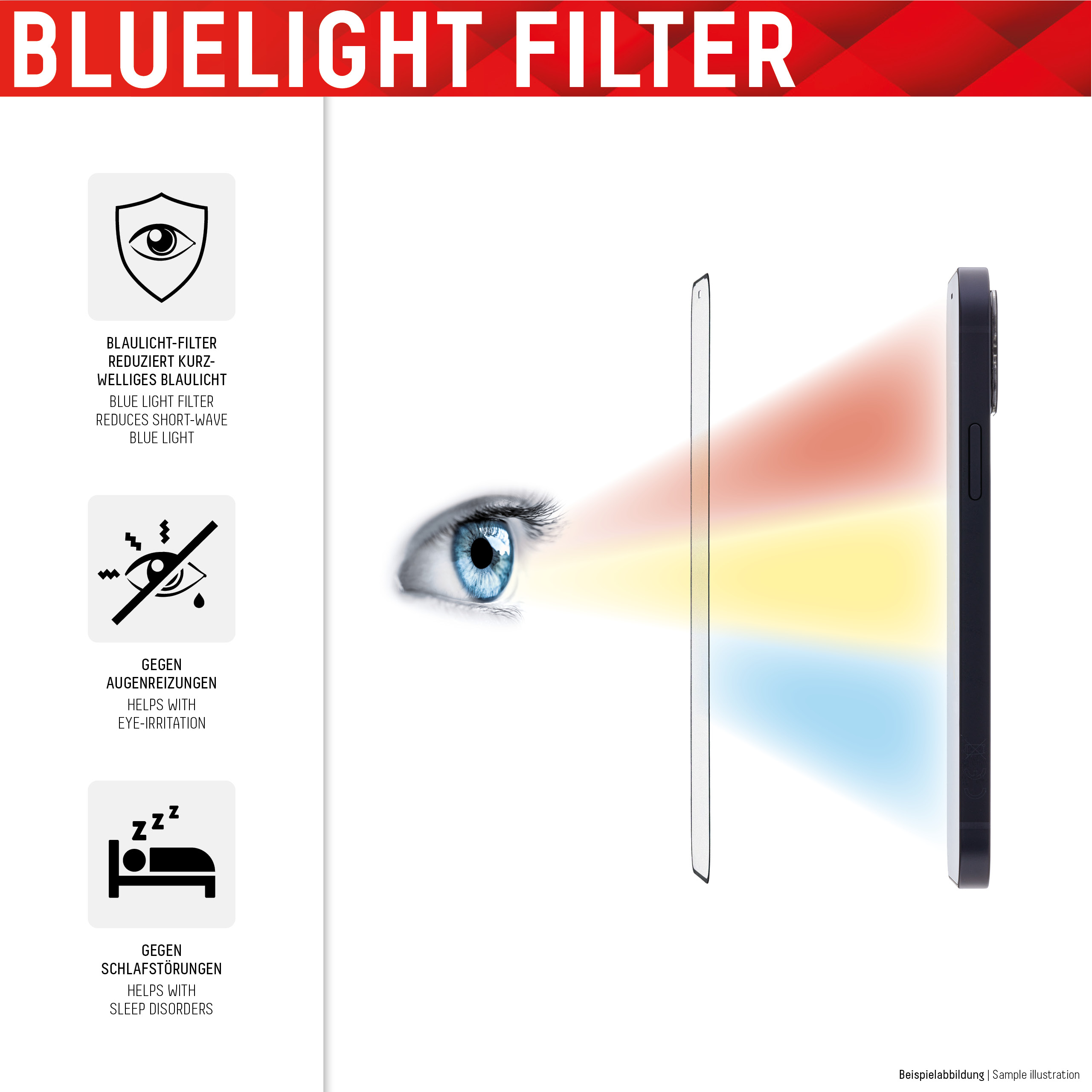 iPhone X/XS/11 Pro 2in1 Screen Protector (antibacterial/ Bluelight)