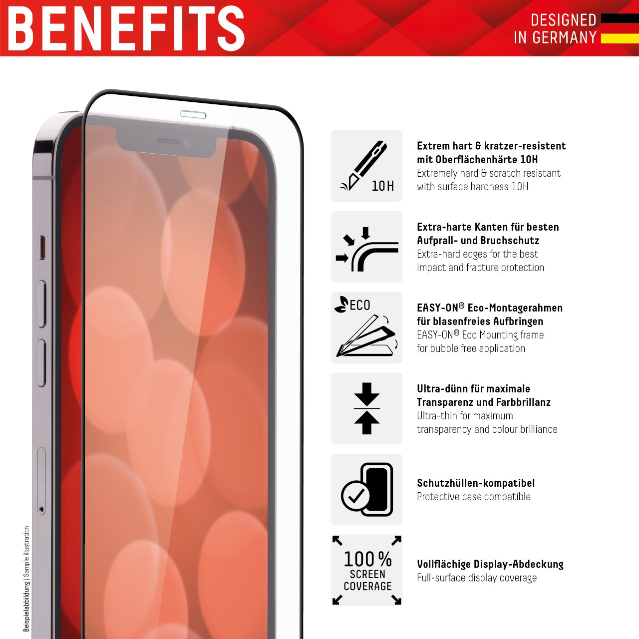 iPhone 13 mini 3in1 Screen Protector (antiviral/ -bacterial)