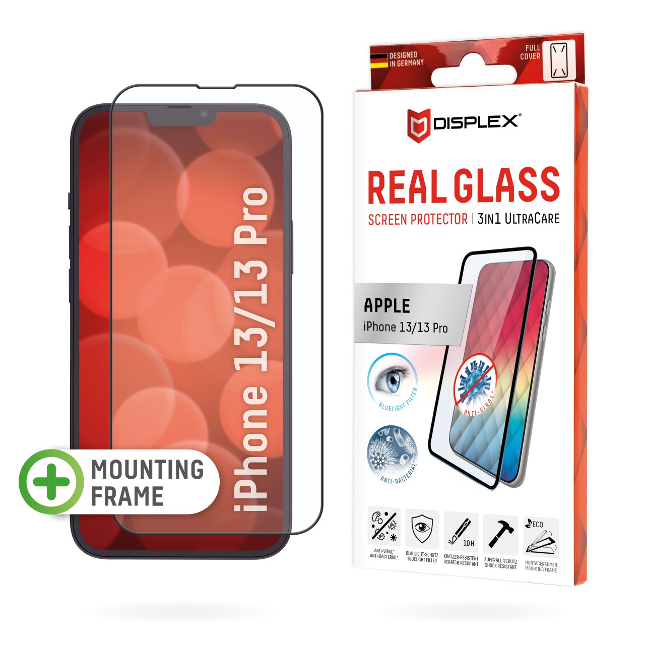 iPhone 13/13 Pro 3in1 Screen Protector (antiviral/ -bacterial)