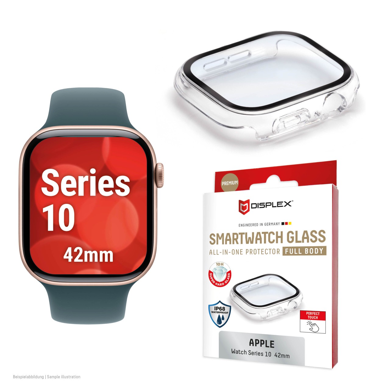 Apple Watch 10 (42mm) Premium Full Body tempered glass, transparent