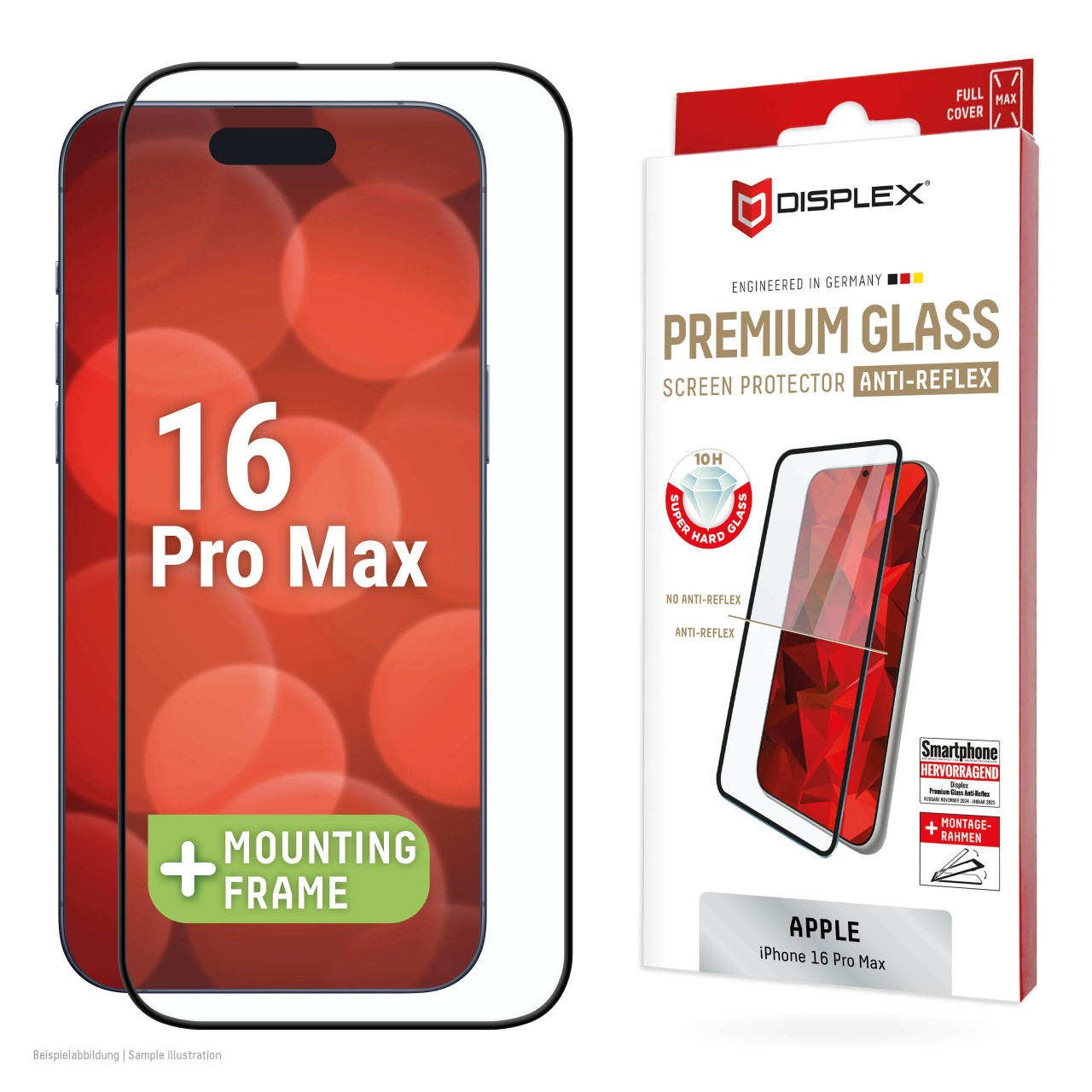 iPhone 16 Pro Max Premium Anti-Reflex Panzerglas (super-entspiegelt)