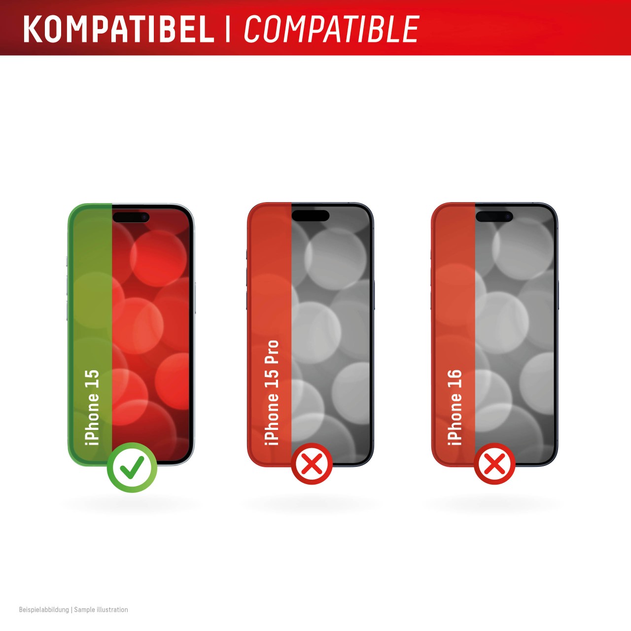 DISPLEX Panzerglas + Handyhülle Apple iPhone 15 + MountMaster