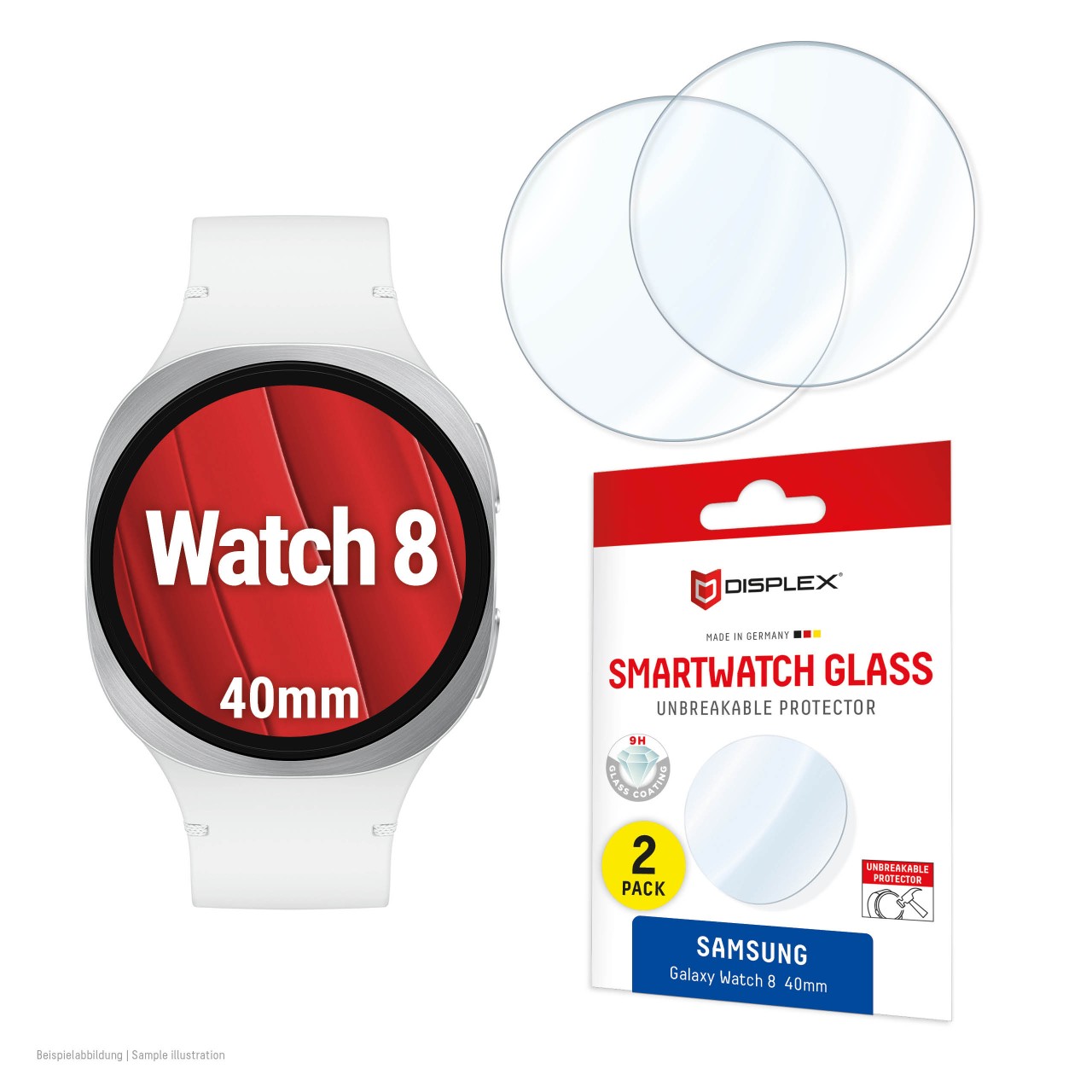Samsung Galaxy Watch 8 (40mm) Schutzfolie, 2 Stück