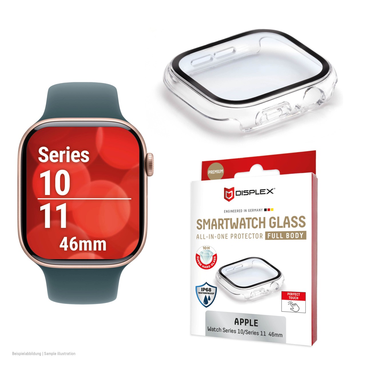 Apple Watch 11/10 (46mm) Premium Full Body tempered glass, transparent