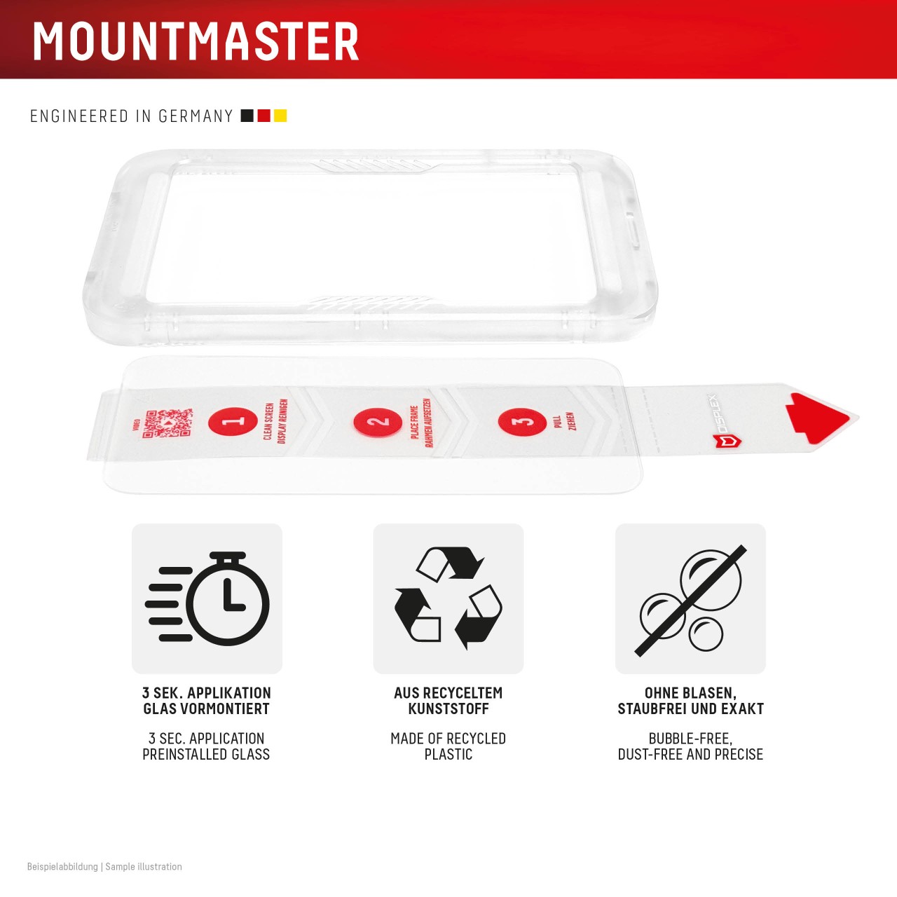 iPhone 17 Pro Premium Anti-Reflex Panzerglas (super-entspiegelt) mit Mount Master