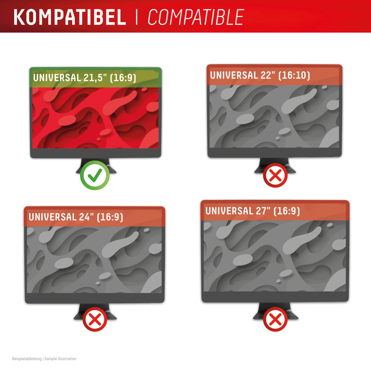 Desktop Blickschutzfilter für Universal 21,5" (16:9)