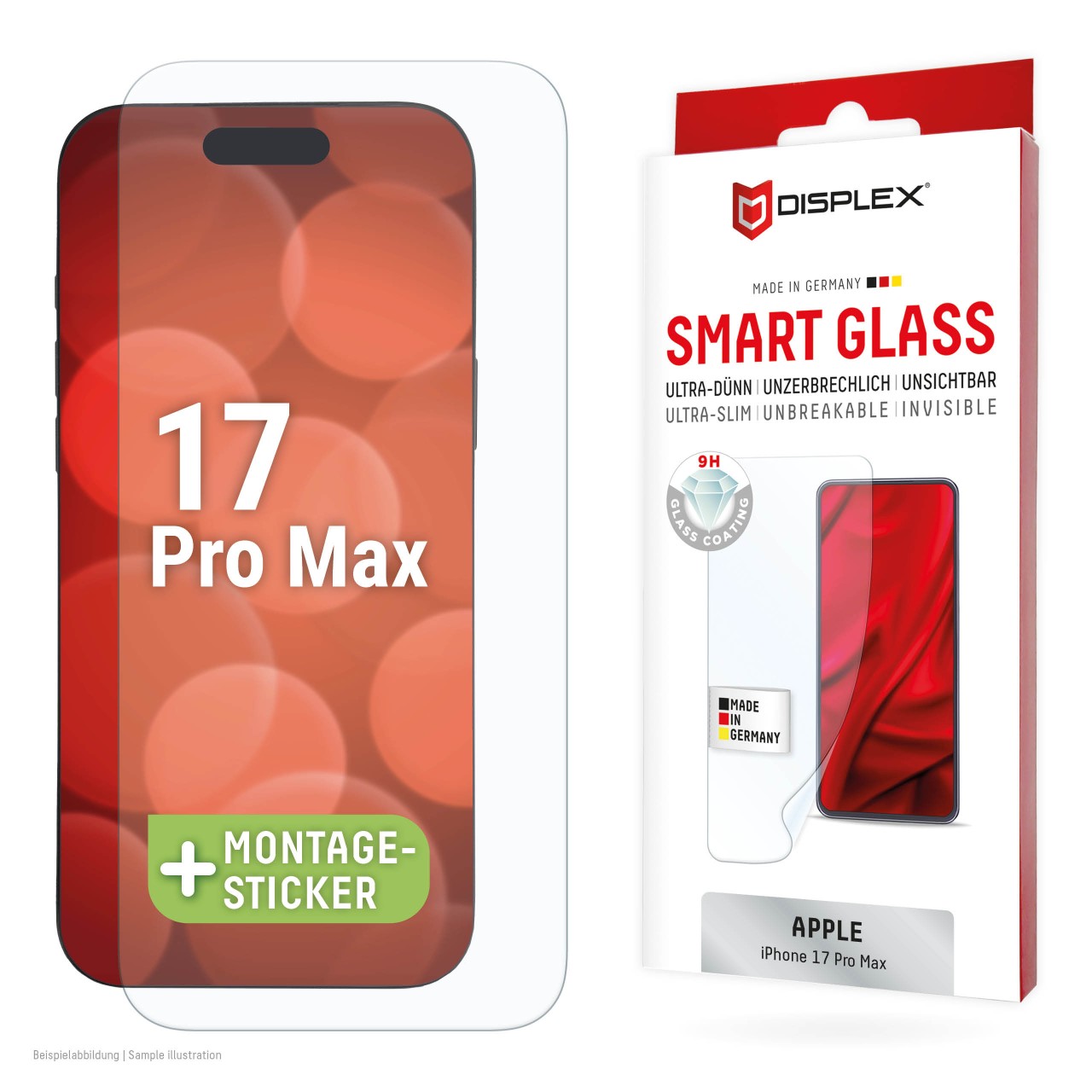 iPhone 17 Pro Max Displayschutzfolie (9H)