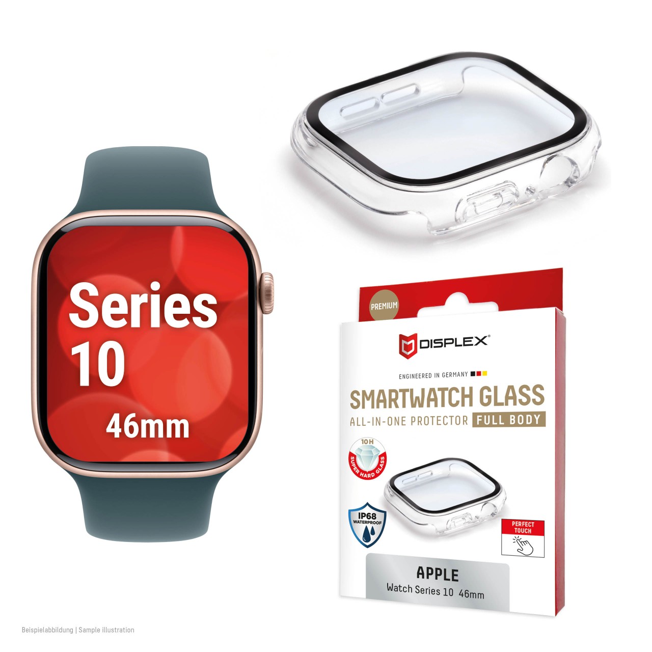 Apple Watch 10 (46mm) Premium Full Body tempered glass, transparent