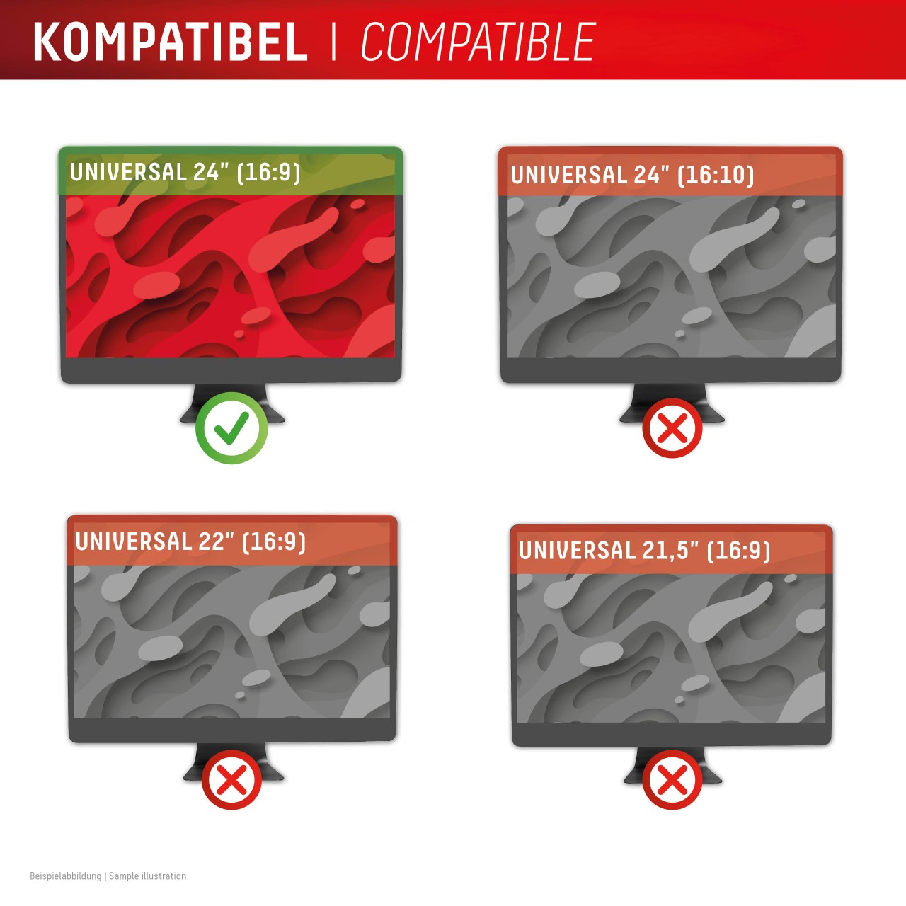 Desktop Blickschutzfilter für Universal 24'', (16:9)