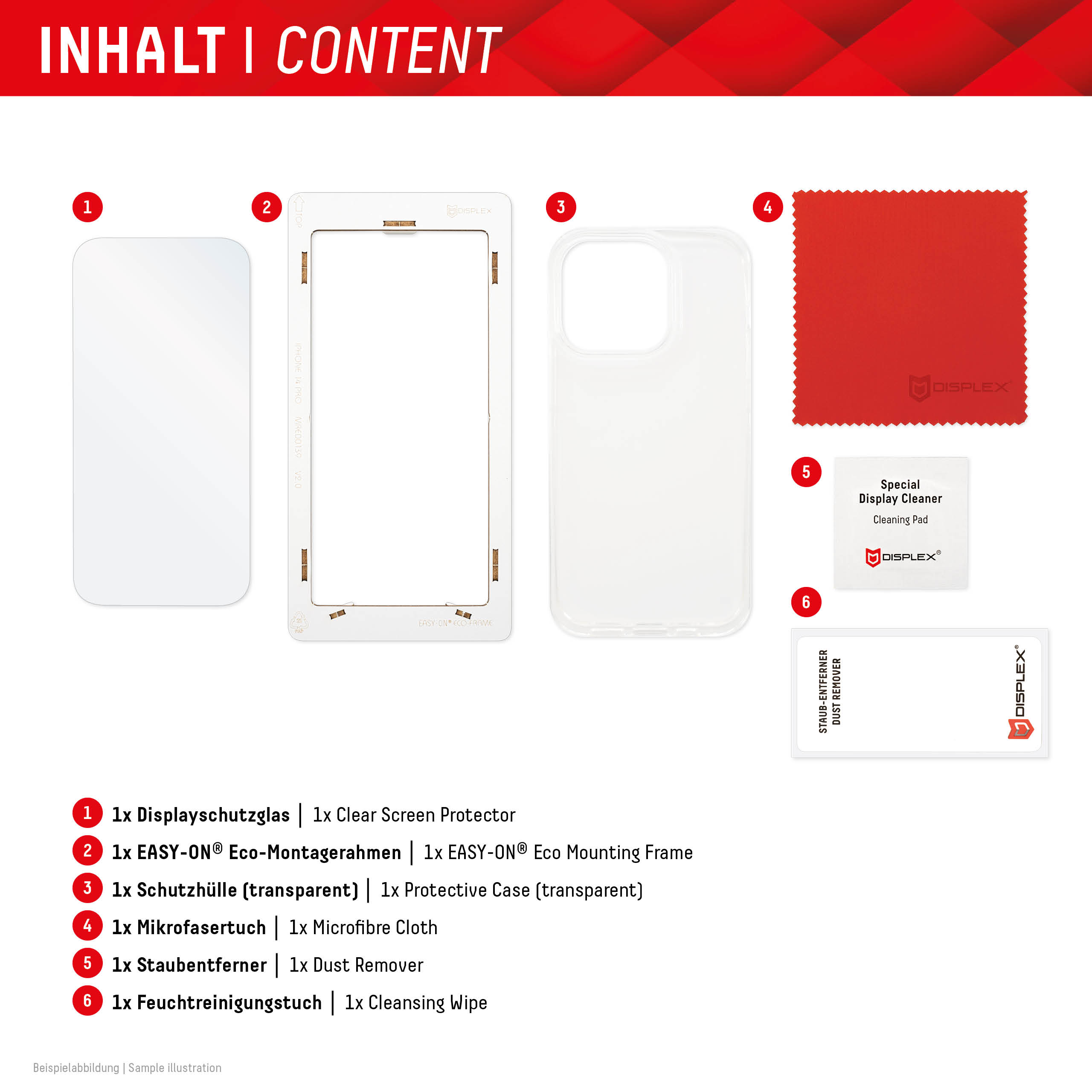 iPhone 15 Plus 2D Schutzglas + Case