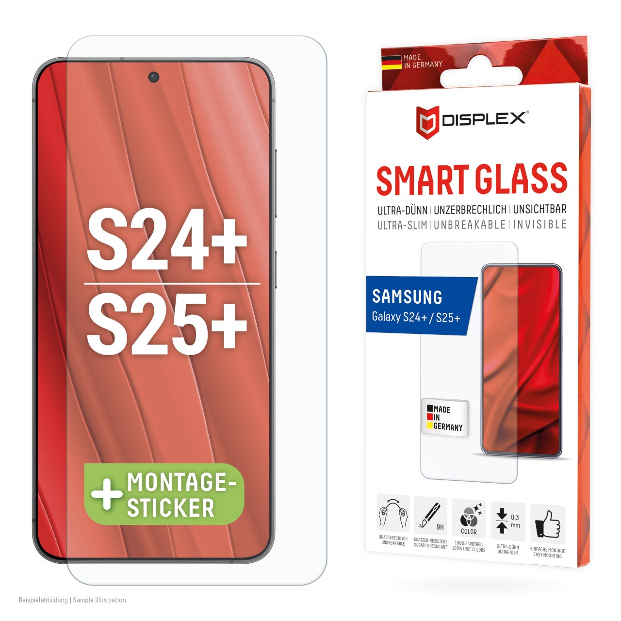 Samsung Galaxy S24+/S25+ Displayschutzfolie (9H)