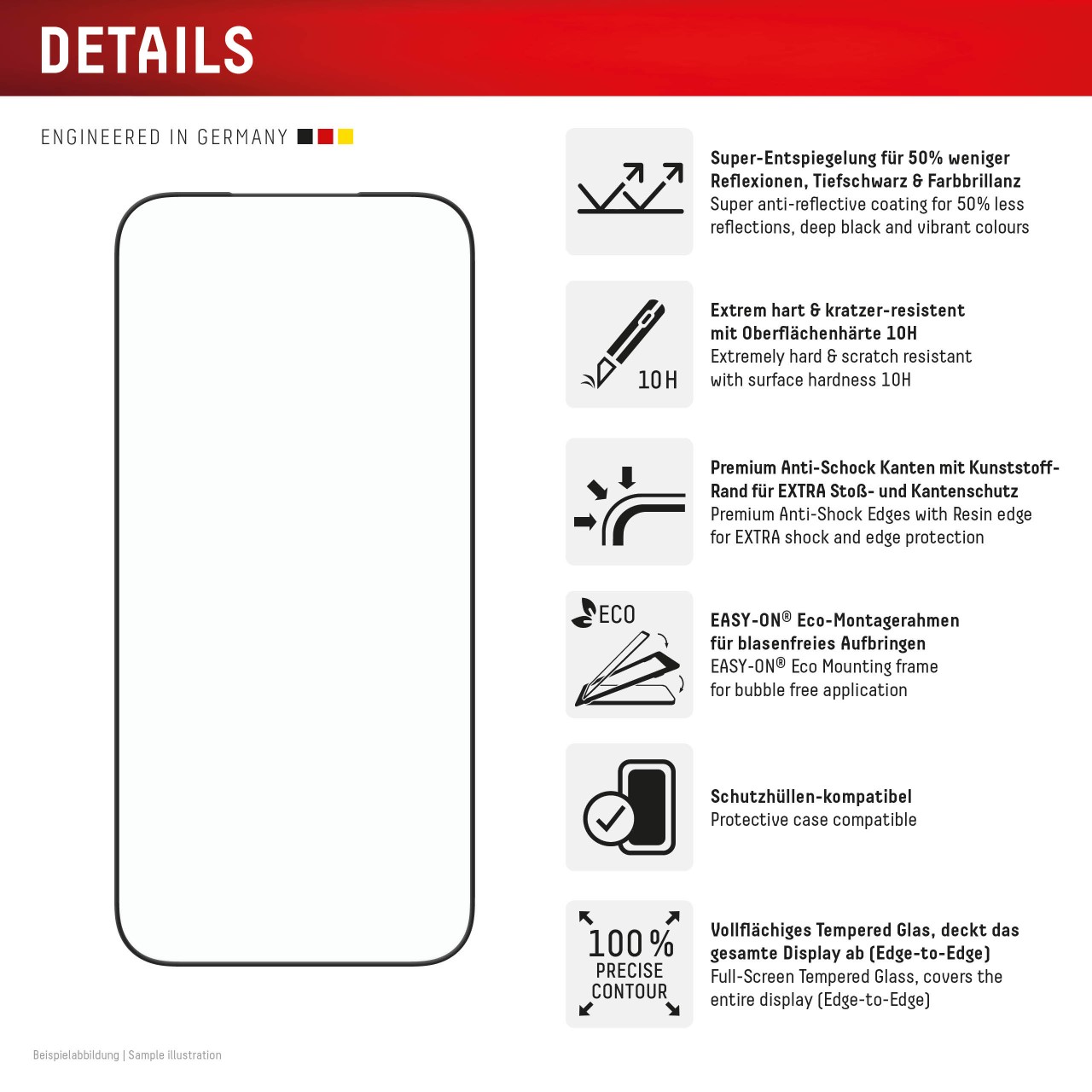 iPhone 17 Pro Max Premium Anti-Reflex Panzerglas (super-entspiegelt)