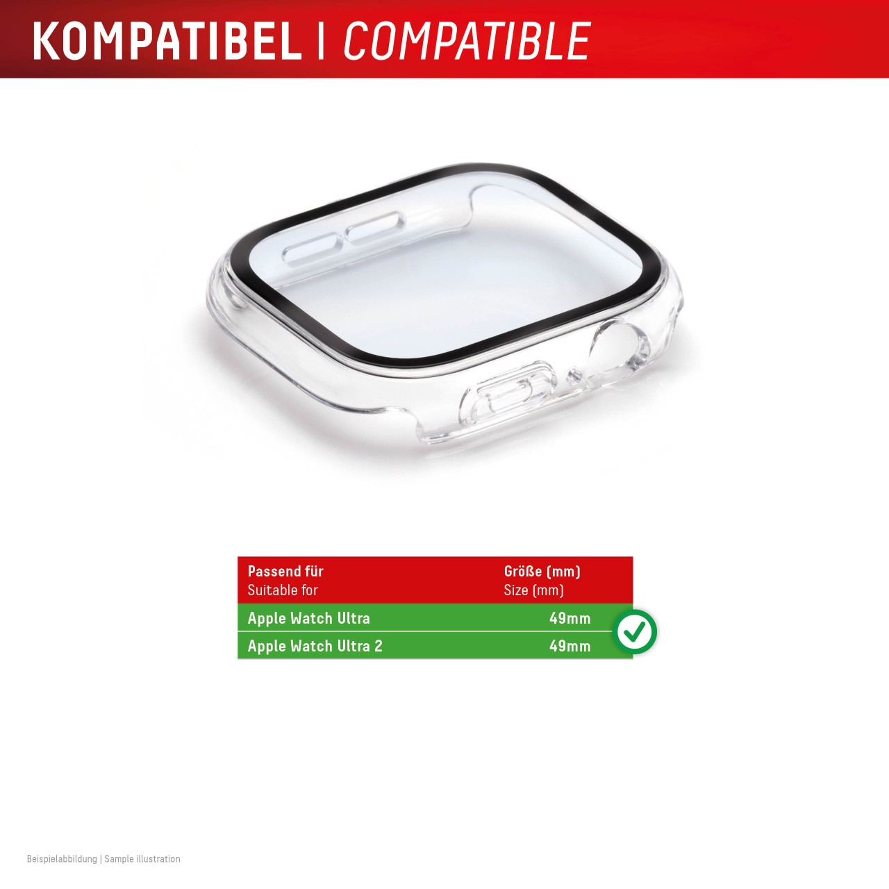 Apple Watch Ultra/Ultra 2 (49mm) Premium Full Body tempered glass, transparent