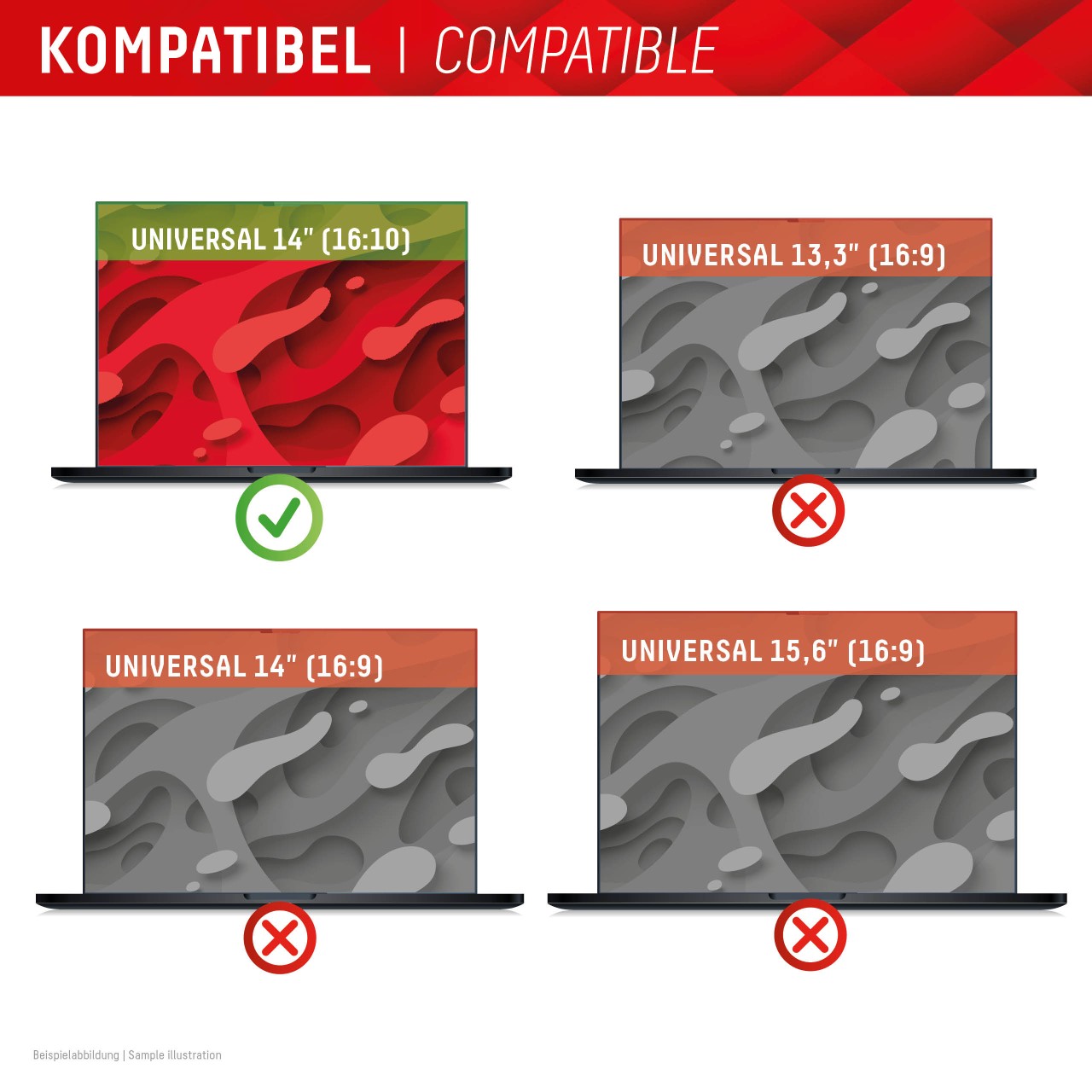 PRIVACY SAFE randlos/frameless 2-Wege Blickschutzfilter für Laptop/Notebooks 14" 16:10