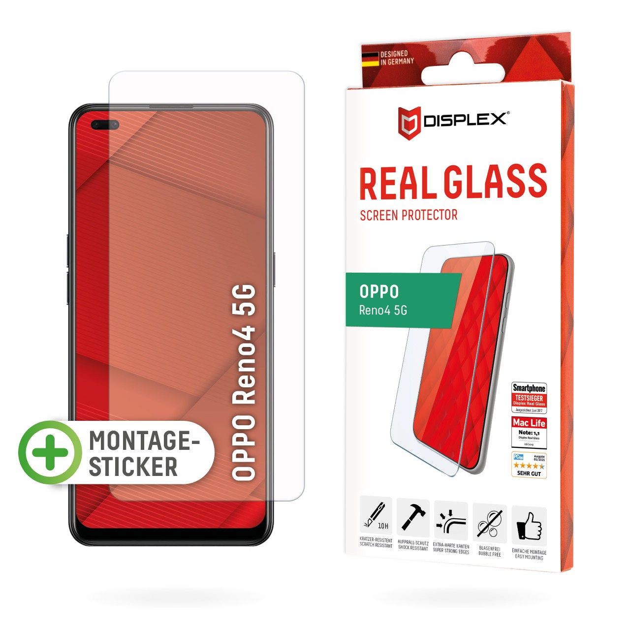 OPPO Reno4 5G Schutzglas (2D)
