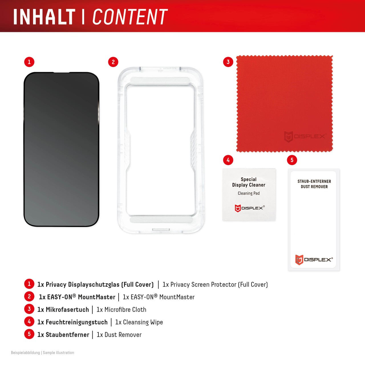 iPhone 16e/17e Privacy Panzerglas mit Mount Master