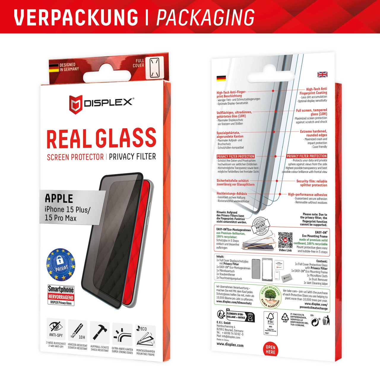 Real Glass + Case for Apple iPhone 11 (6,1"), 2D