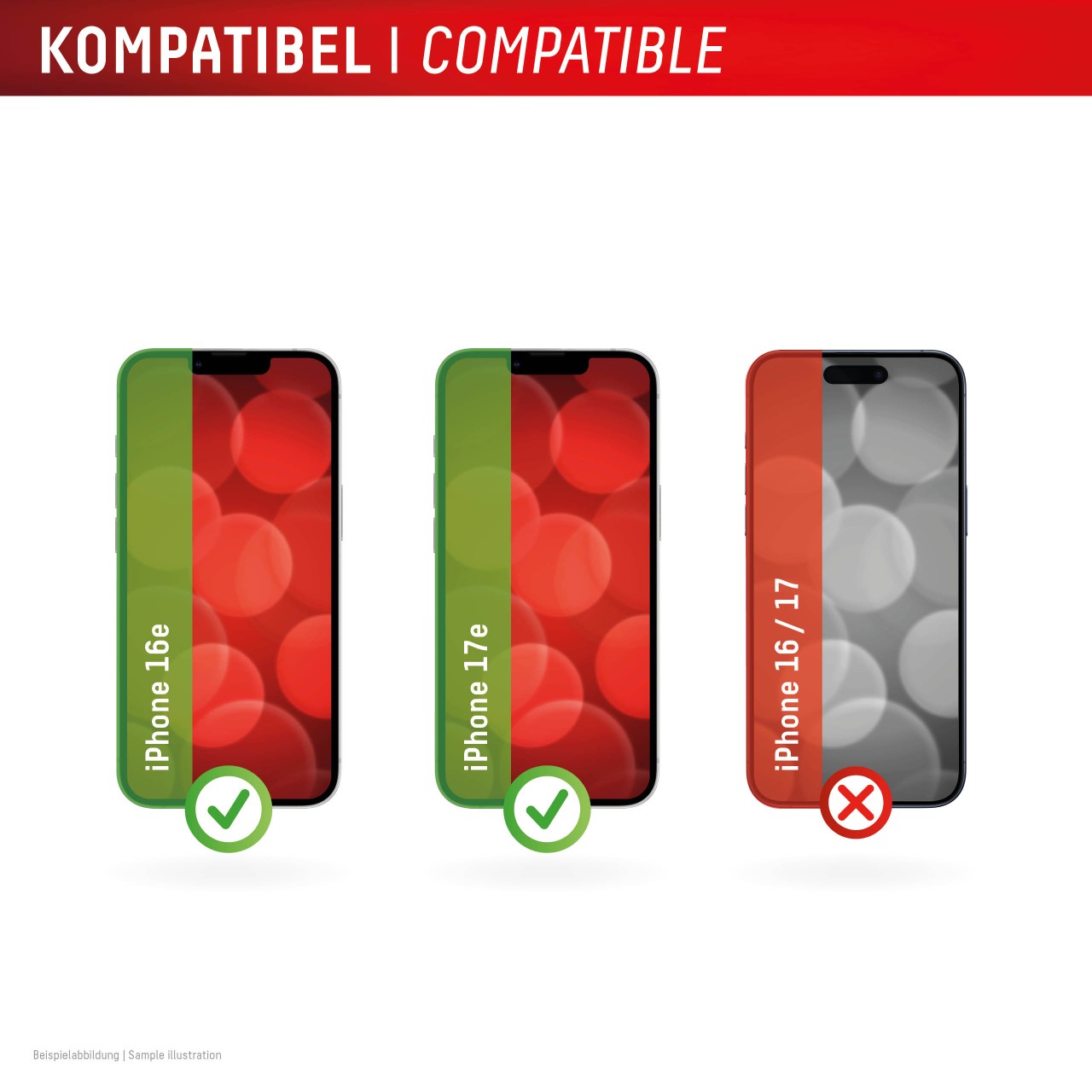 iPhone 16e/17e Premium Panzerglas mit Mount Master