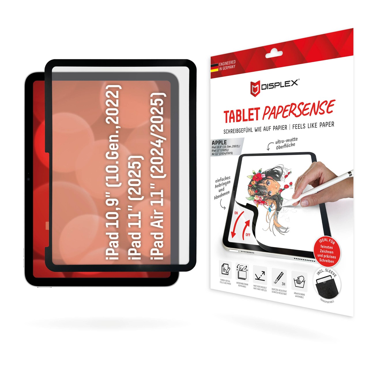 iPad 10,9"(10.) / iPad 11" (2025) / iPad Air 11"(2024/2025) Tablet Schreibfolie