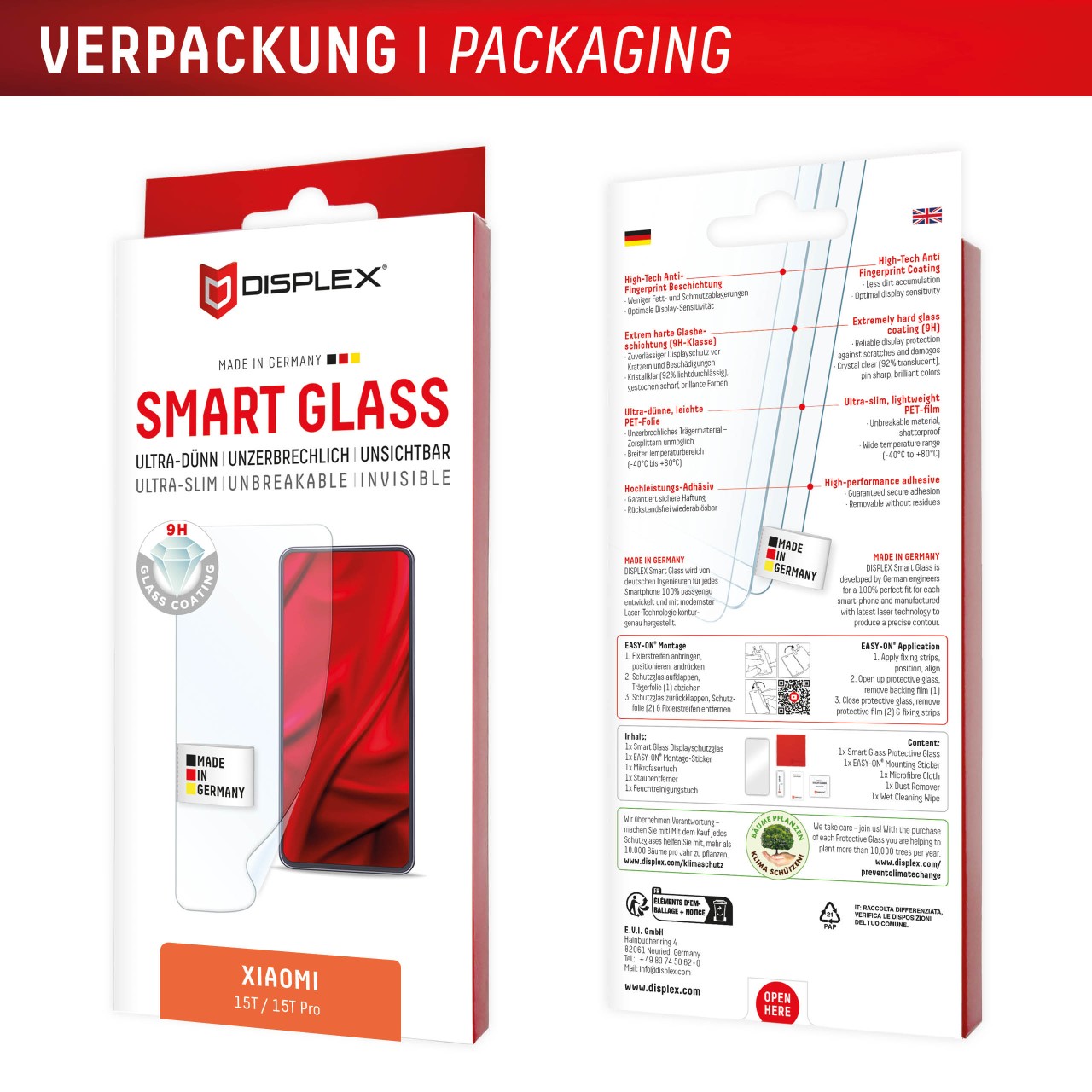 Xiaomi 15T/15T Pro Displayschutzfolie (9H)