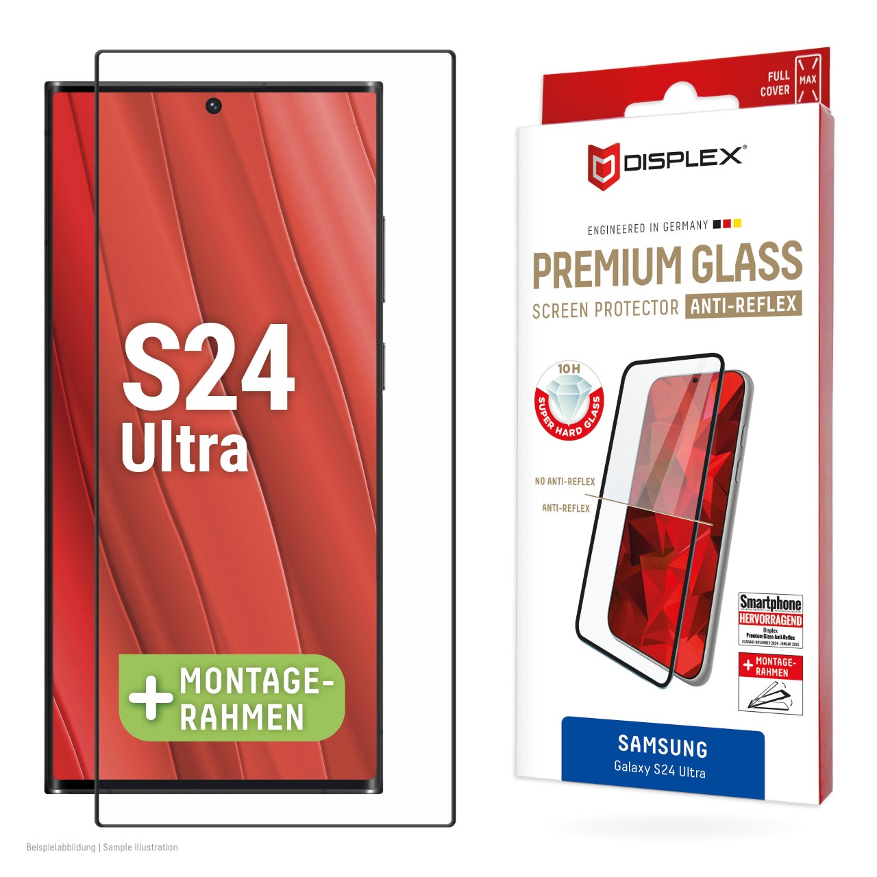 Premium Anti-Reflex Panzerglas (super-entspiegelt, FC) für Samsung S24 Ultra
