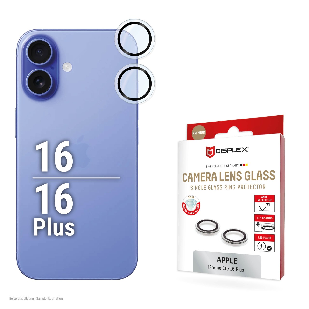 iPhone 16/16 Plus Premium camera protection single rings