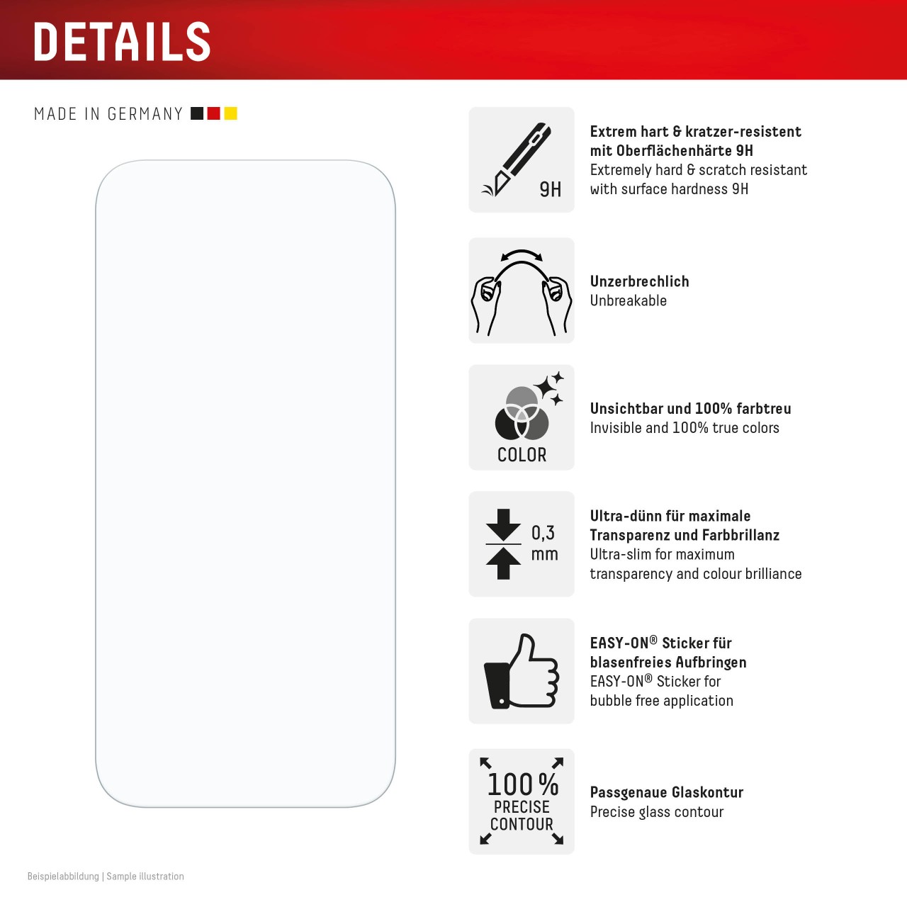 iPhone 16 Pro Max Displayschutzfolie (9H)