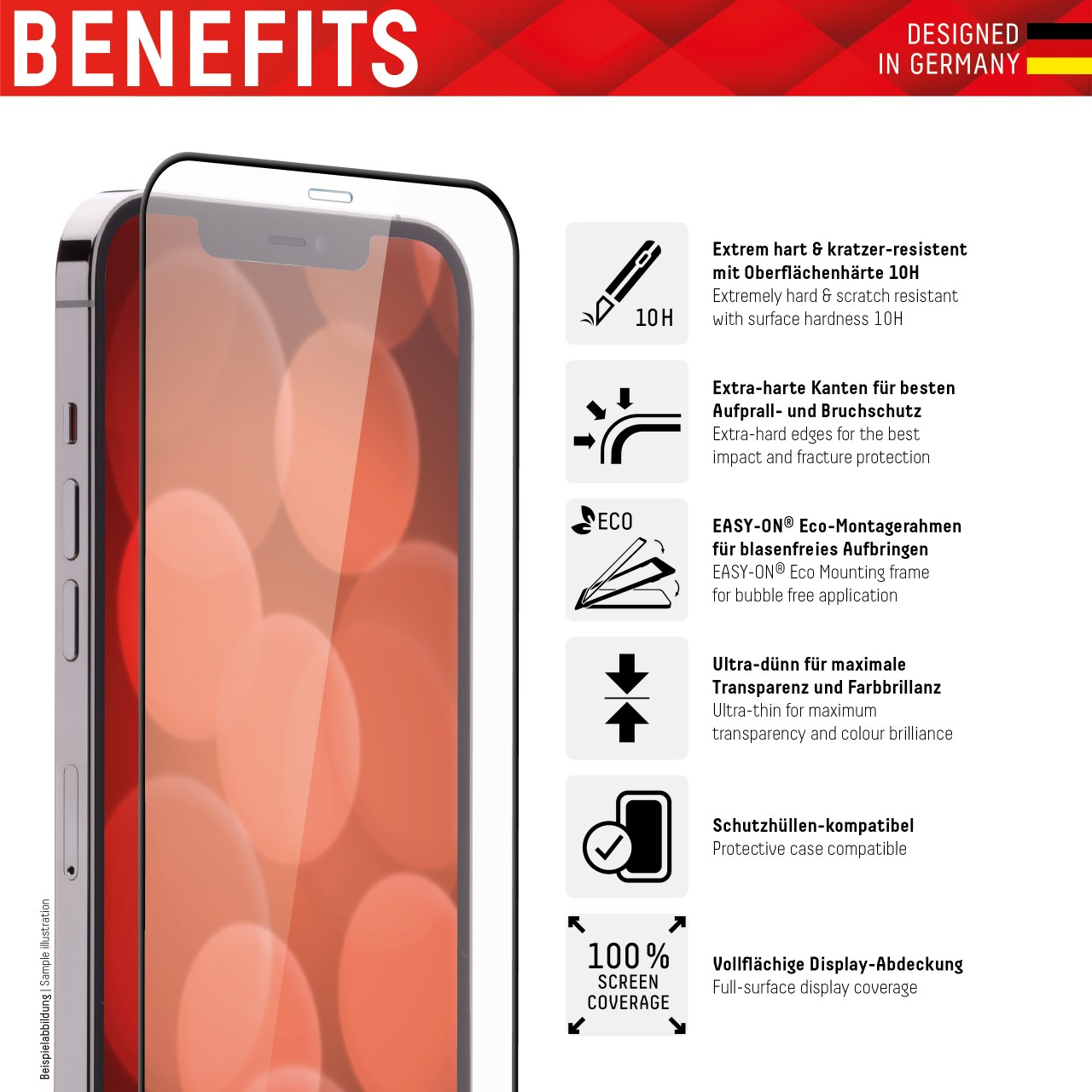 iPhone 13/13 Pro Full Cover Schutzglas