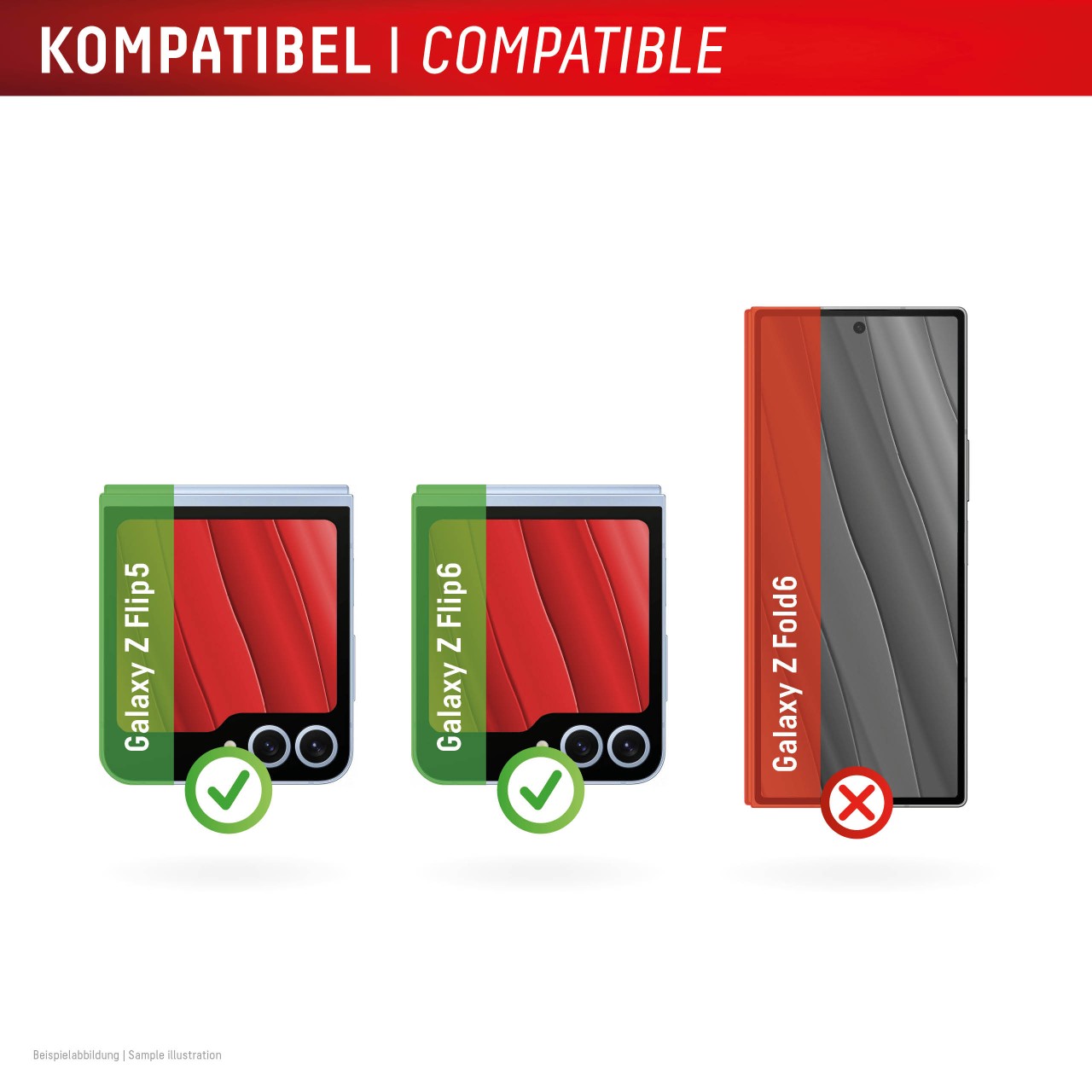 Samsung Galaxy Z Flip5/Z Flip6/Z Flip7 FE Displayschutzfolie (9H)