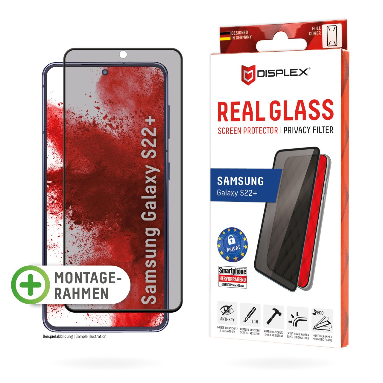 Samsung Galaxy S22+ Privacy Schutzglas